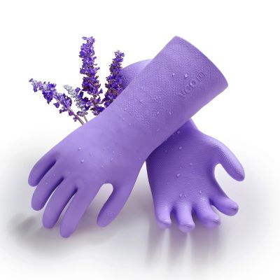 Vgo... Household Cleaning Gloves,Double-layer,Lined Dishwashing Gloves,Long Sleeves for Kitchen,Bathroom Cleaning(TP1117)