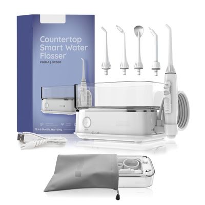 Water Flosser | Two Modes Clean & Massage | 10 Setting Water Pressure | 6 Tips & 600 ml Tank | Family Model