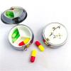 3 Cell Metal Pill Boxes Stainless Steel Round Pill Boxes Medicine Organizer Container Medicine Case Splitters Pill Pill Bottle (Color : Cotton) view 1