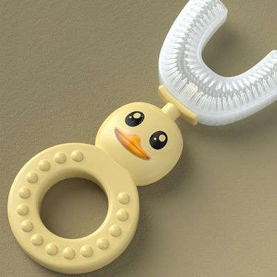 boyg New Children's Mouth U-Shaped Toothbrush 2-6 Years Old Baby Mouth Guard Silicone Toothbrush