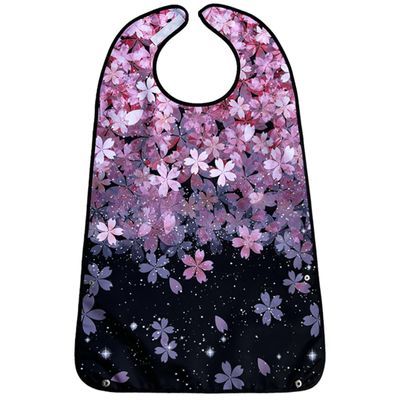 1 Pcs Adult Bibs for Women Washable Bib Reusable Waterproof Clothing Protector with Optional Crumb Catcher