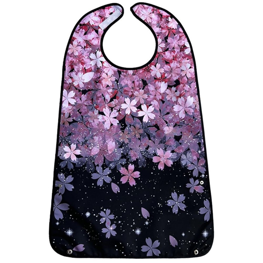1 Pcs Adult Bibs for Women Washable Bib Reusable Waterproof Clothing Protector with Optional Crumb Catcher