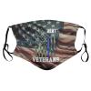 USA Veteran Face Mask Adult Reusable Dust Masks Outdoor Black view 1