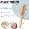 Custom Name Baby Bathing Care Hair Brush Natural Wooden Baby Brush for Girl or Boy Newborn to Toddler Hair Brus (4pcs) view 3