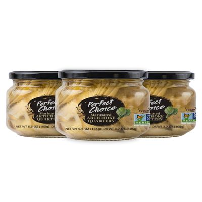 Perfect Choice Artichoke Quarters Marinated - Delicious artichoke for Salads, Pizzas & More - 6.5 oz (Pack of 3)