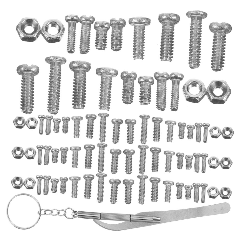 DOITOOL 1set Glasses Repair Kit Tiny Screws Screwdriver Multi-functional Eyeglass Tightening Tool for Watches Sunglasses Eyewear Screws Tweezers Included