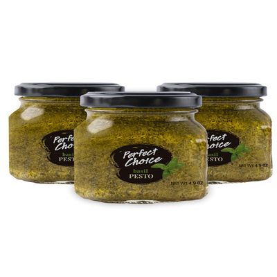 Perfect Choice Basil Pesto - Delicious Pasta Sauce, Pizza Sauce & More - 4.9 oz (Pack of 3)