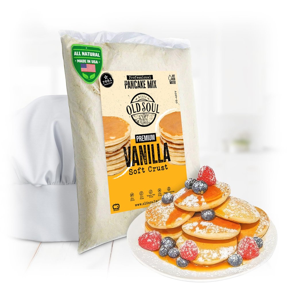 OldSoul Pancake Mix | Mini Dutch Pancakes Dough Mix | Soy & Nut free | 700 Mini Pancakes (Vanilla, 5 Lb)