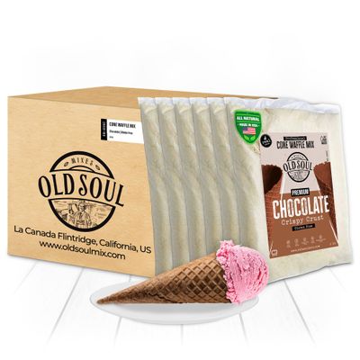 OLDSOUL Professional Cone Waffle Mix | GLUTEN FREE | Chocolate Flavor | 30 Lbs | Batter Mix | 672 Cone Waffles (30 Lbs, Gluten Free)