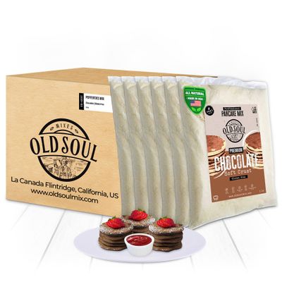 OldSoul Poffertjes Batter Mix | Mini Dutch Pancakes Dough Mix | GLUTEN FREE | Chocolate Flavour | 30 Lbs | 4200 Mini Pancakes (Chocolate, 30 Lb)