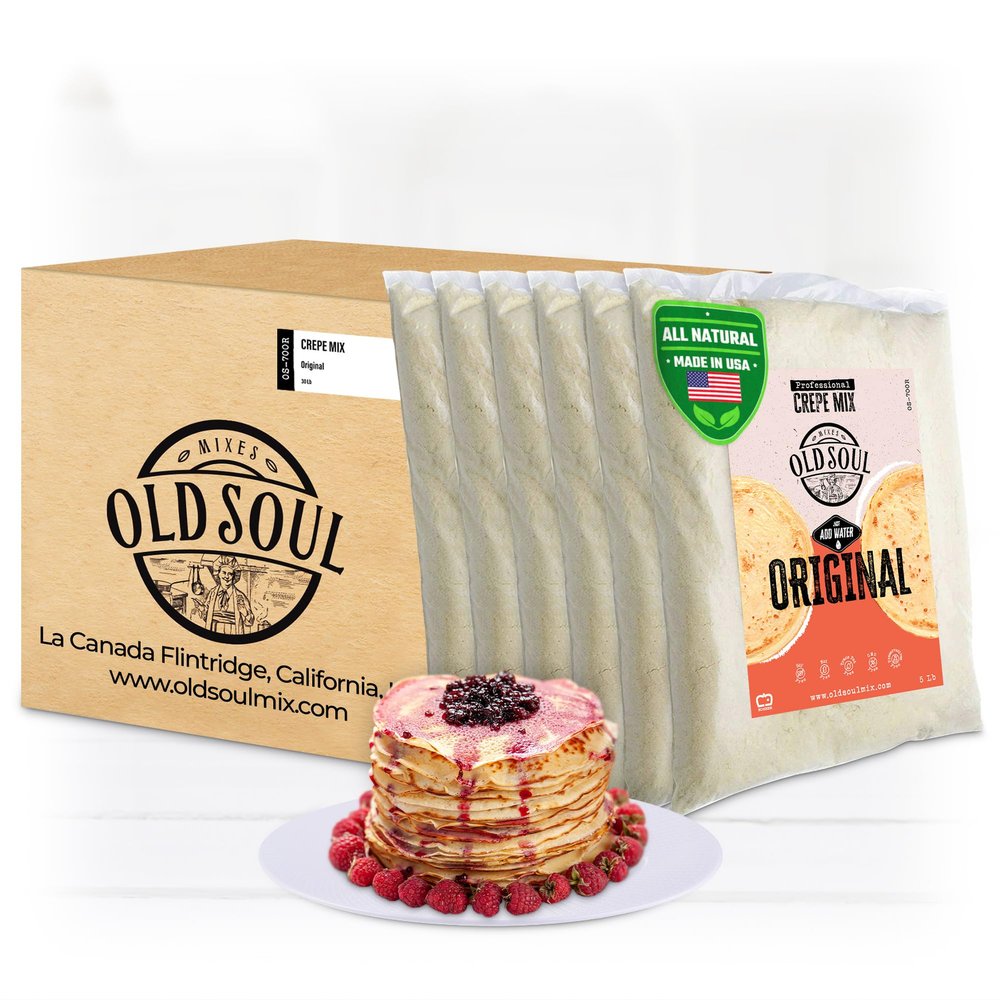 OldSoul Professional Crepe Mix | Classic Dough Mix | Original Flavour | 30 Lbs | 216 Crepes (Original, 30 Lb)