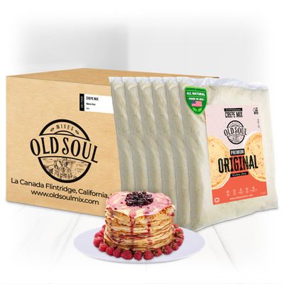 OldSoul Professional Crepe Mix | Original Dough Mix | Classic Flavour | 30 Lbs | 216 Crepes (30 Lbs, Gluten Free)