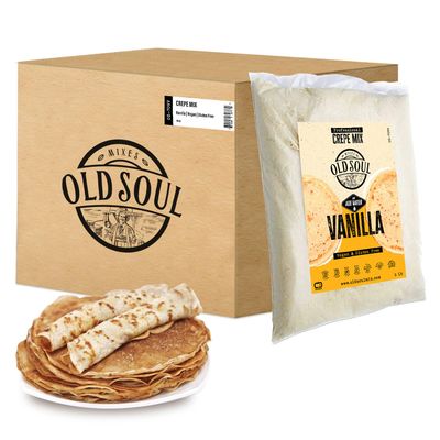OldSoul Professional Crepe Mix | GLUTEN FREE & VEGAN | Vanilla Flavour | 30 Lbs | 216 Crepes (30 Lbs, Gluten Free & Vegan)
