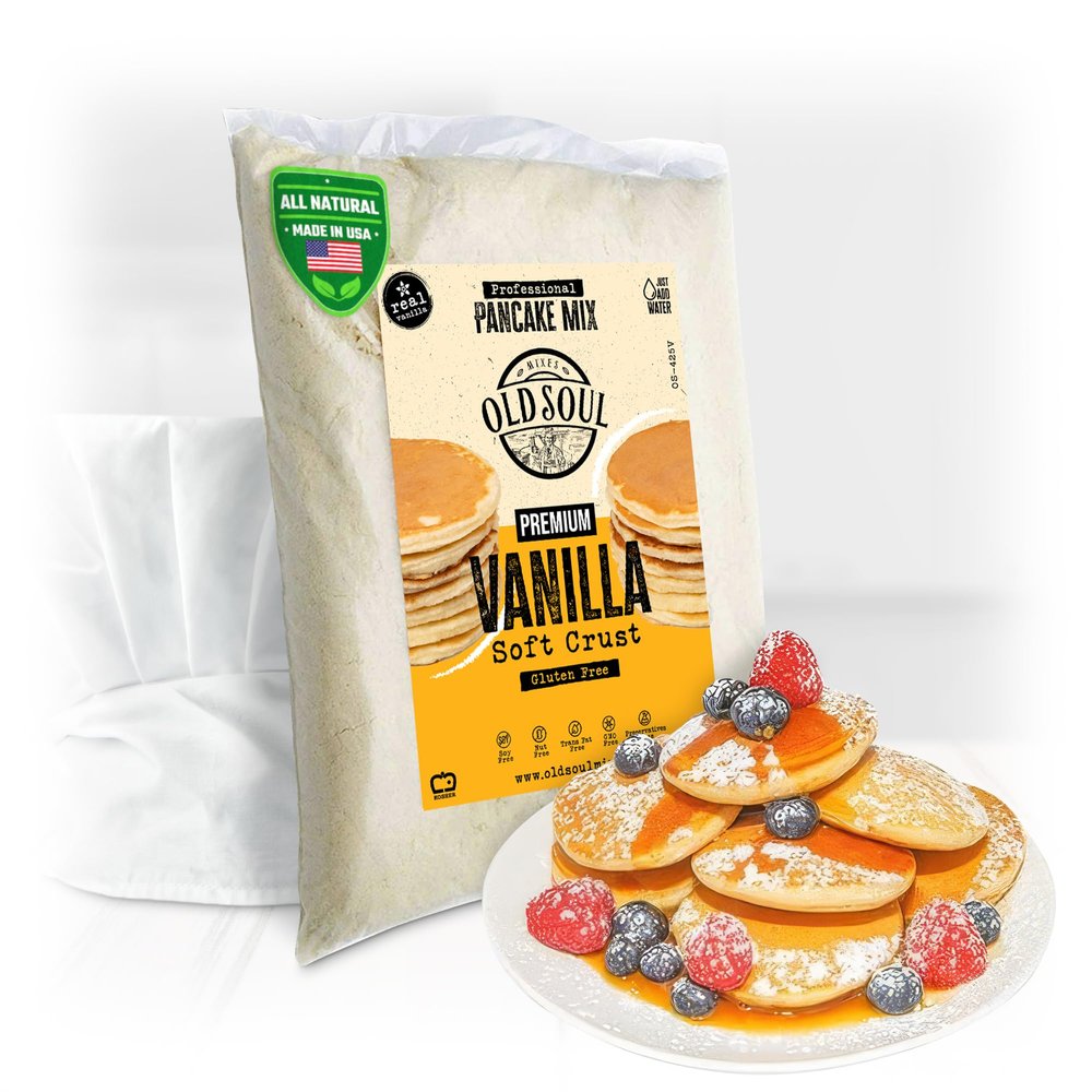 OldSoul Poffertjes Batter Mix | GLUTEN FREE | Dough Mix | Vanilla Flavor | 5 Lbs | 700 Mini Dutch Pancakes (5 Lbs, Gluten Free)