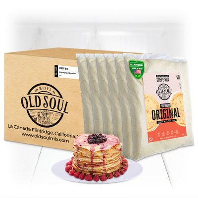 OldSoul Professional Crepe Mix | Original Dough Mix | Classic Flavour | 30 Lbs | 216 Crepes (30 Lbs, Gluten Free & Vegan)