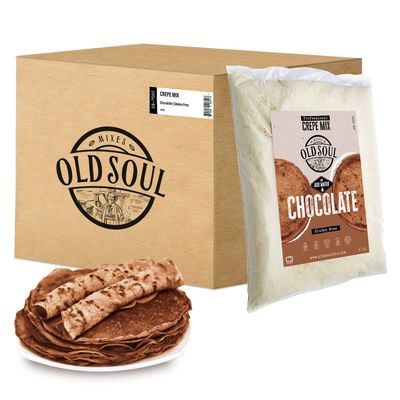 OldSoul Professional Crepe Mix | GLUTEN FREE | Chocolate Flavour | 30 Lbs | 216 Crepes (30 Lbs, Gluten Free)