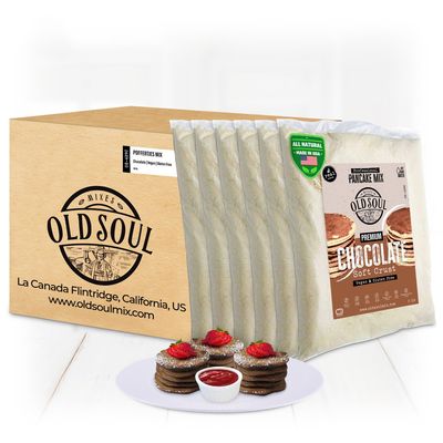 OldSoul Poffertjes Batter Mix | GLUTEN FREE & VEGAN | Dough Mix | Chocolate Flavor | 30 Lbs | 4200 Mini Dutch Pancakes (30 Lbs, Gluten Free & Vegan)