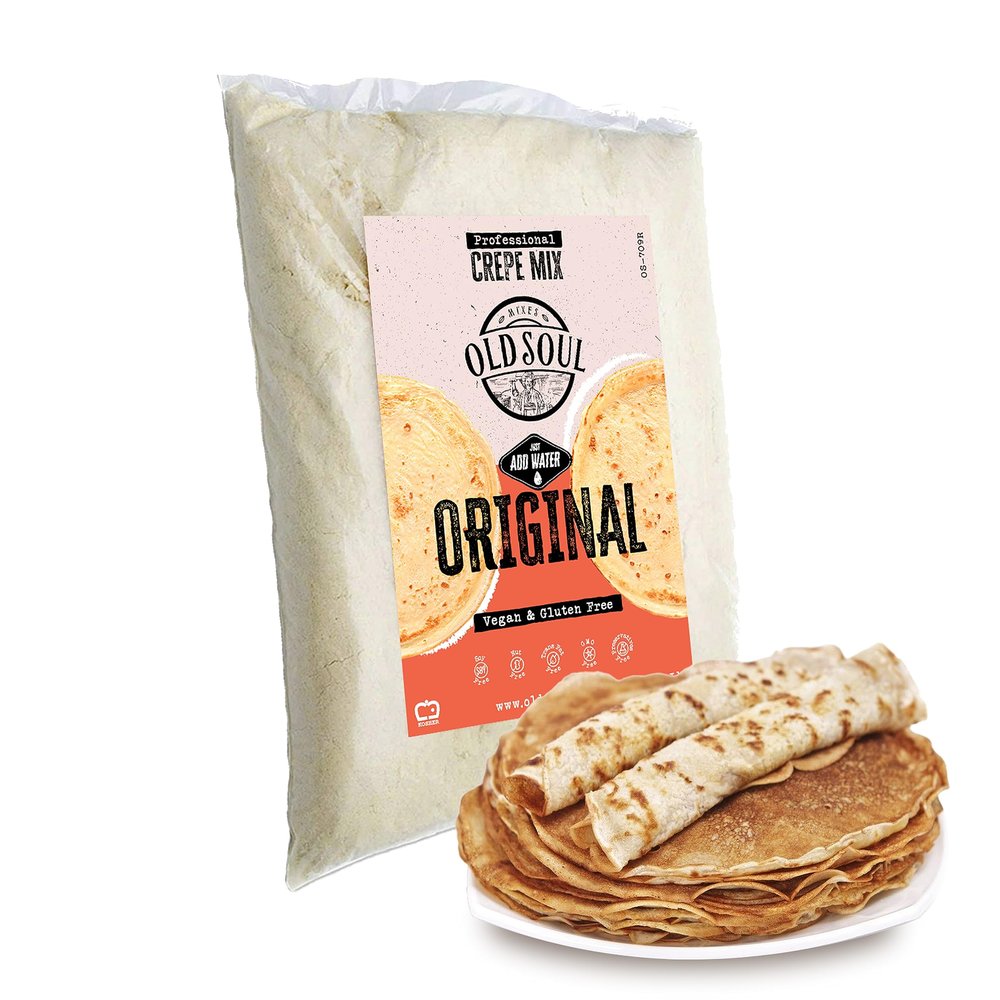 OldSoul Professional Crepe Mix | Original Dough Mix | Classic Flavour | 5 Lbs | 36 Crepes (5 Lbs, Gluten Free & Vegan)