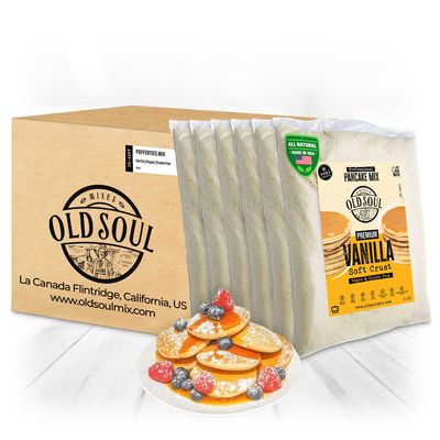 OldSoul Poffertjes Batter Mix | GLUTEN FREE & VEGAN | Vanilla Flavor | Dough Mix | 30 Lbs | 4200 Mini Dutch Pancakes (30 Lbs, Gluten Free & Vegan)