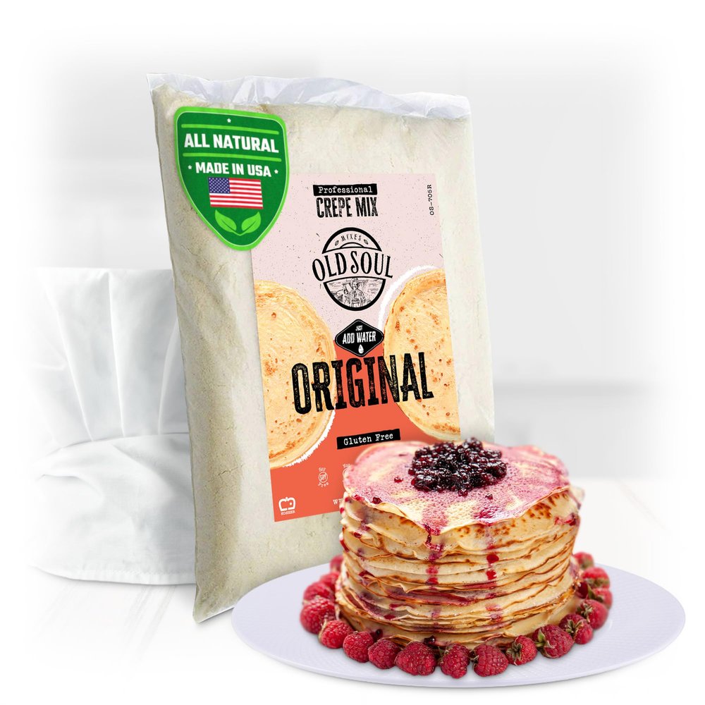 OldSoul Professional Crepe Mix | Original Dough Mix | Classic Flavour | 5 Lbs | 36 Crepes (5 Lbs, Gluten Free)