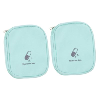 Healeved 2pcs Portable Medicine Storage Bag Compact First Aid Organizer for Outdoor Activities for Pills Bandages Tweezers