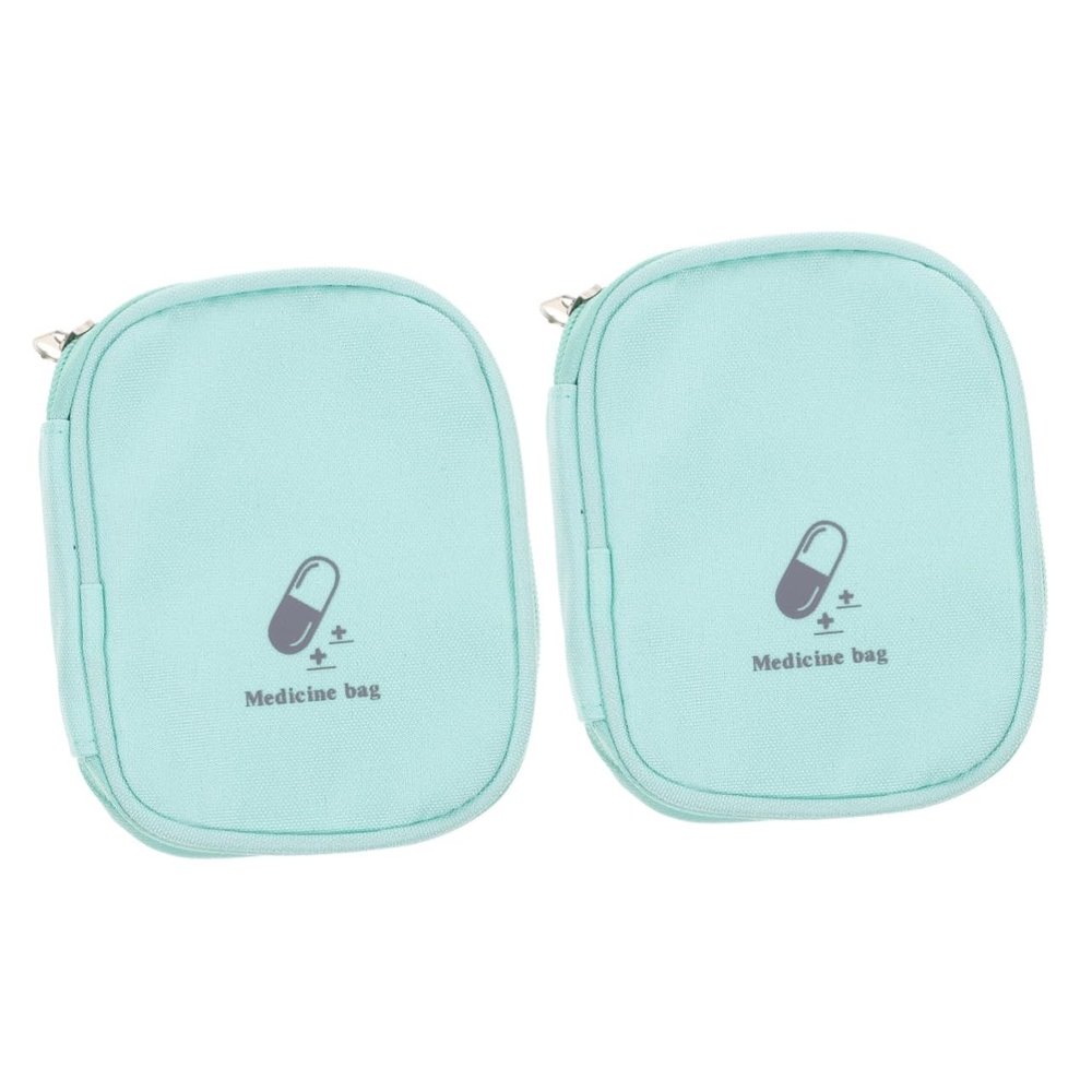 Healeved 2pcs Portable Medicine Storage Bag Compact First Aid Organizer for Outdoor Activities for Pills Bandages Tweezers