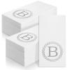 100 Silver Monogram Disposable Napkins - Letter B Hand Towels Decorative, Dinner Napkins for Guest, Monogrammed Hand Towels for Bathroom Wedding Birthday Party Baby Shower view 1