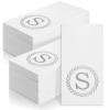 100 Silver Monogram Disposable Napkins - Letter S Hand Towels Decorative, Dinner Napkins for Guest, Monogrammed Hand Towels for Bathroom Wedding Birthday Party Baby Shower view 1