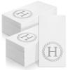 100 Silver Monogram Disposable Napkins - Letter H Hand Towels Decorative, Dinner Napkins for Guest, Monogrammed Hand Towels for Bathroom Wedding Birthday Party Baby Shower view 1