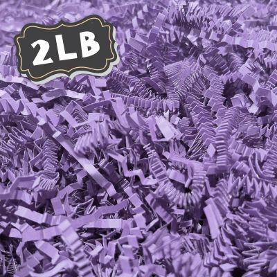 2 LB Light Purple Crinkle Cut Paper Shred Filler Great for Gift Wrapping, Basket Filling, Birthday, Wedding, Halloween, Thanksgiving, Christmas Day, New Year Party Decorations Filling Supplies