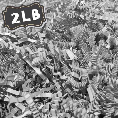 ZEBMOON 2 LB Light Grey Crinkle Cut Paper Shred Filler Great for Gift Wrapping, Basket Filling, Birthday, Wedding, Halloween, Thanksgiving, Christmas Day, New Year Party Decorations Filling Supplies