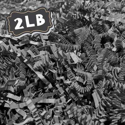ZEBMOON 2 LB Grey Crinkle Cut Paper Shred Filler Great for Gift Wrapping, Basket Filling, Birthday, Wedding, Halloween, Thanksgiving, Christmas Day, New Year Party Decorations Filling Supplies