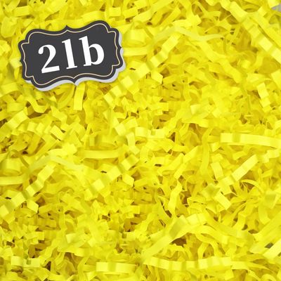 ZEBMOON 2 LB Yellow Crinkle Cut Paper Shred Filler Great for Gift Wrapping, Basket Filling, Birthday, Wedding, Halloween, Thanksgiving, Christmas Day, New Year Party Decorations Filling Supplies