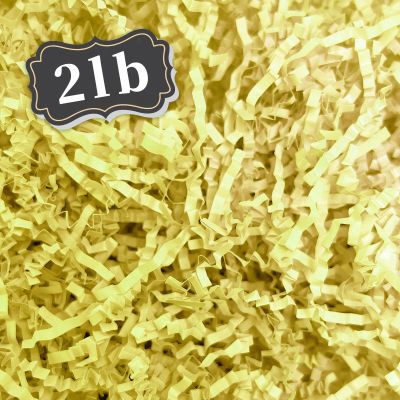 2 LB Light Yellow Crinkle Cut Paper Shred Filler Great for Gift Wrapping, Basket Filling, Birthday, Wedding, Halloween, Thanksgiving, Christmas Day, New Year Party Decorations Filling Supplies