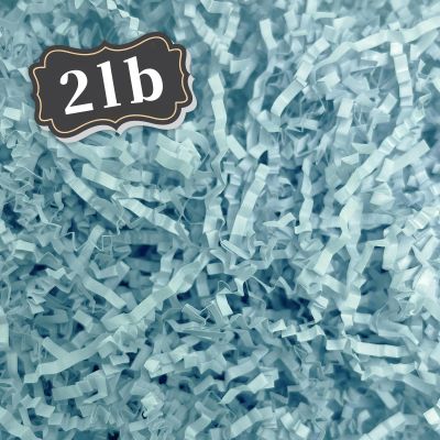 ZEBMOON 2 LB Light Blue Crinkle Cut Paper Shred Filler Great for Gift Wrapping, Basket Filling, Birthday, Wedding, Halloween, Thanksgiving, Christmas Day, New Year Party Decorations Filling Supplies