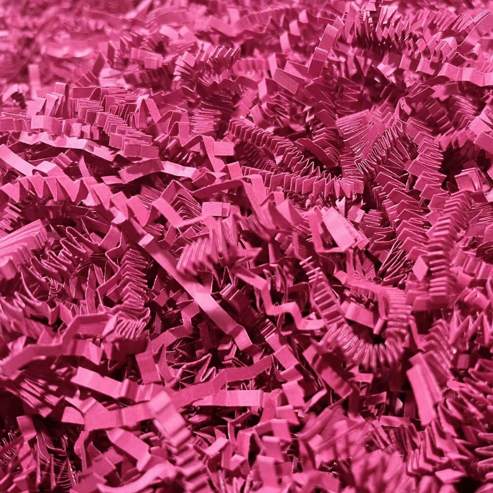 ZEBMOON 2 LB Fuschia Crinkle Cut Paper Shred Filler Great for Gift Wrapping, Basket Filling, Birthday, Wedding, Halloween, Thanksgiving, Christmas Day, New Year Party Decorations Filling Supplies