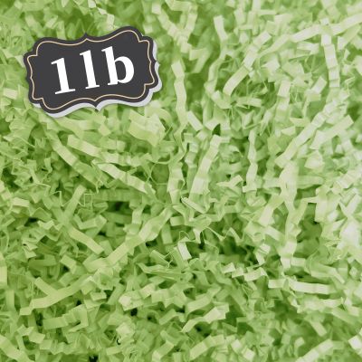 ZEBMOON 1 LB Light Green Crinkle Cut Paper Shred Filler Great for Gift Wrapping, Basket Filling, Birthday, Wedding, Halloween, Thanksgiving, Christmas Day, New Year Party Decorations Filling Supplies