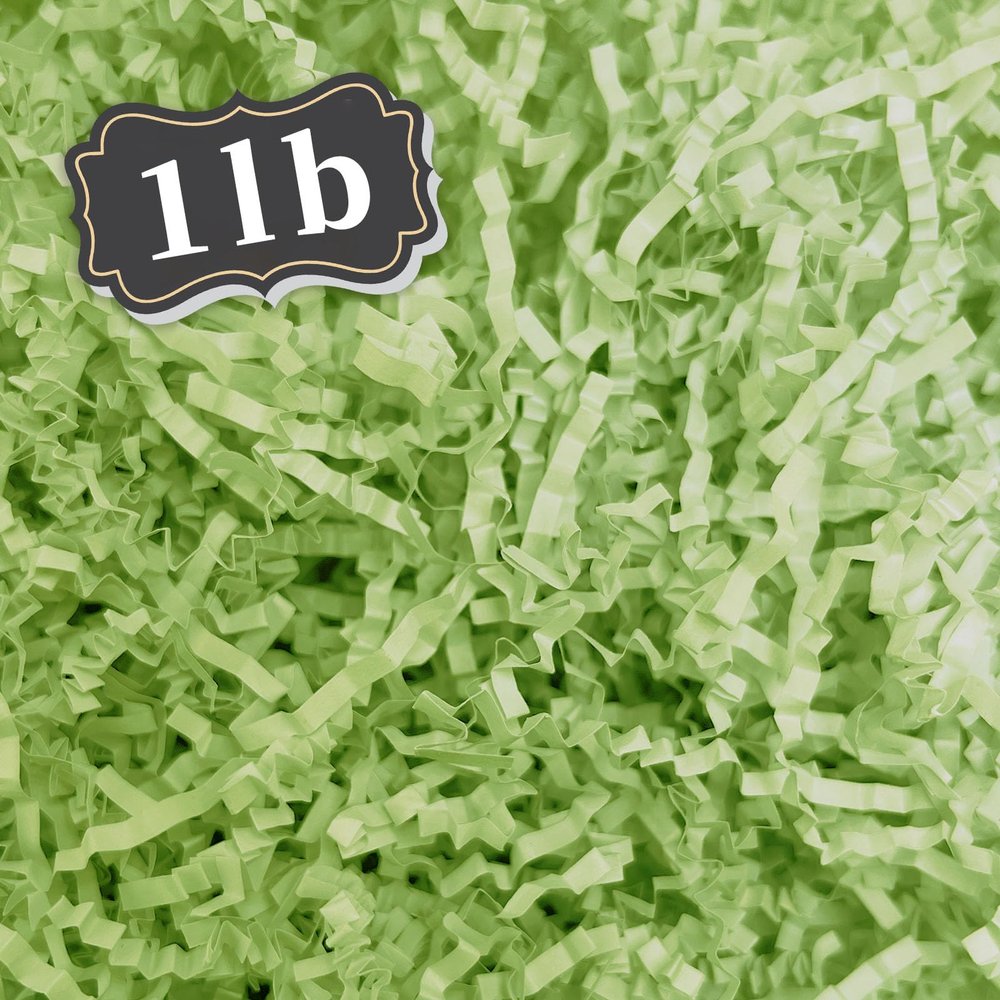 ZEBMOON 1 LB Light Green Crinkle Cut Paper Shred Filler Great for Gift Wrapping, Basket Filling, Birthday, Wedding, Halloween, Thanksgiving, Christmas Day, New Year Party Decorations Filling Supplies