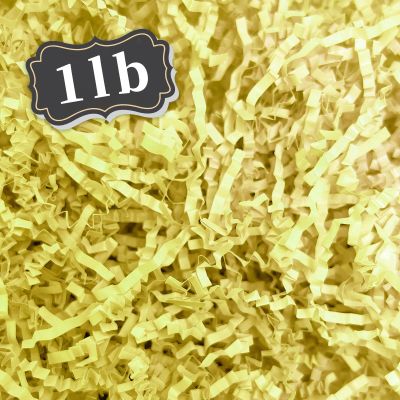 1 LB Light Yellow Crinkle Cut Paper Shred Filler Great for Gift Wrapping, Basket Filling, Birthday, Wedding, Halloween, Thanksgiving, Christmas Day, New Year Party Decorations Filling Supplies