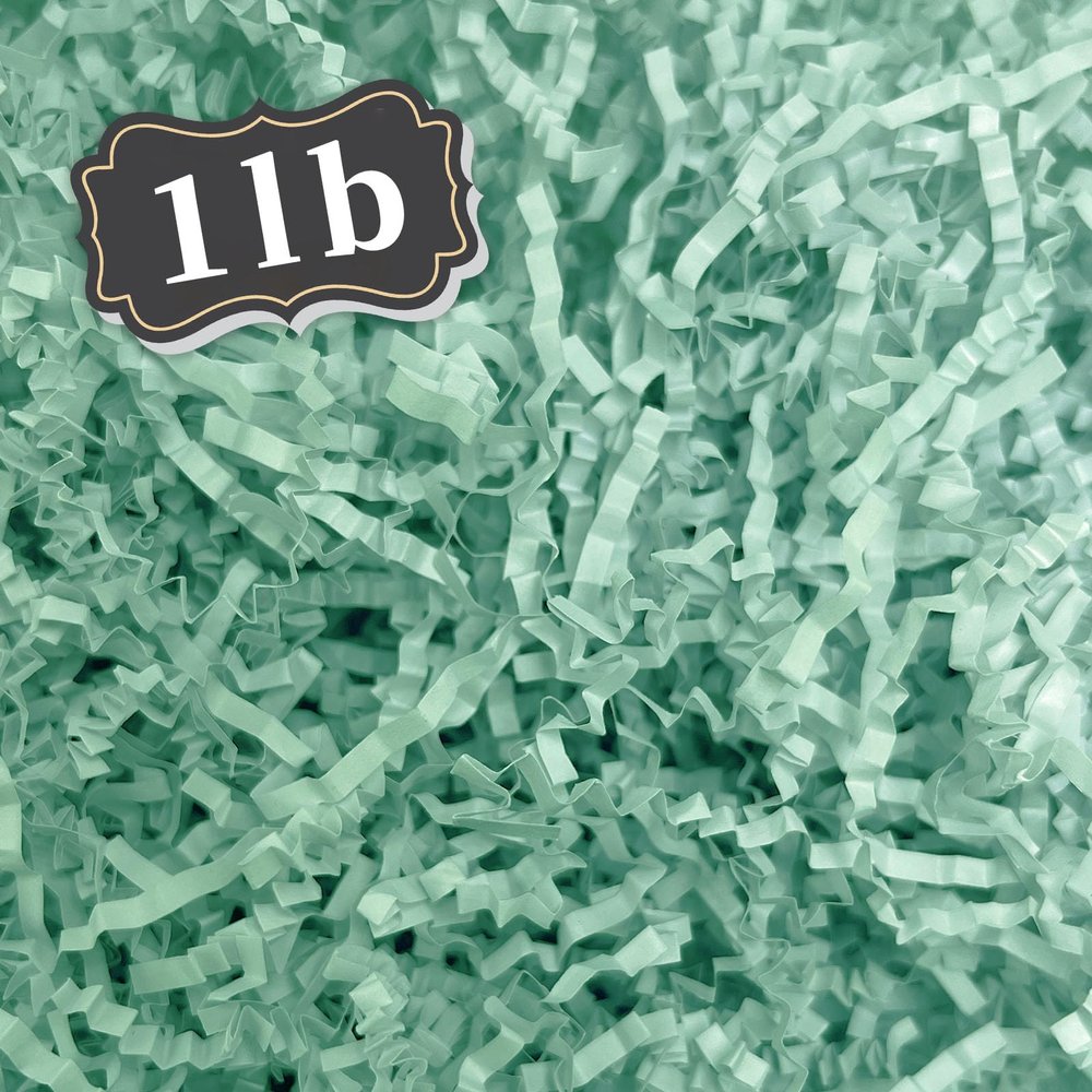 ZEBMOON 1 LB Light Blue Crinkle Cut Paper Shred Filler Great for Gift Wrapping, Basket Filling, Birthday, Wedding, Halloween, Thanksgiving, Christmas Day, New Year Party Decorations Filling Supplies