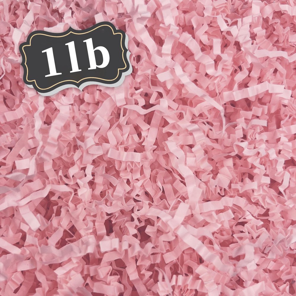 ZEBMOON 1 LB Pink Crinkle Cut Paper Shred Filler Great for Gift Wrapping, Basket Filling, Birthday, Wedding, Halloween, Thanksgiving, Valentine's Day, New Year Party Decorations Filling Supplies A