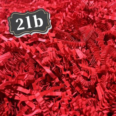 ZEBMOON 2 LB Red Crinkle Cut Paper Shred Filler Great for Gift Wrapping, Basket Filling, Birthday, Wedding, Valentine's Day, Christmas, New Year Party Decorations Filling Supplies