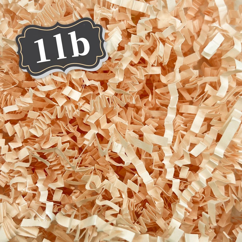 ZEBMOON 1 LB Champagne Crinkle Cut Paper Shred Filler Great for Gift Wrapping, Basket Filling, Birthday, Wedding, Halloween, Thanksgiving, Christmas Day, New Year Party Decorations Filling Supplies