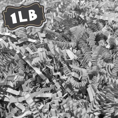 ZEBMOON 1 LB Light Grey Crinkle Cut Paper Shred Filler Great for Gift Wrapping, Basket Filling, Birthday, Wedding, Halloween, Thanksgiving, Christmas Day, New Year Party Decorations Filling Supplies