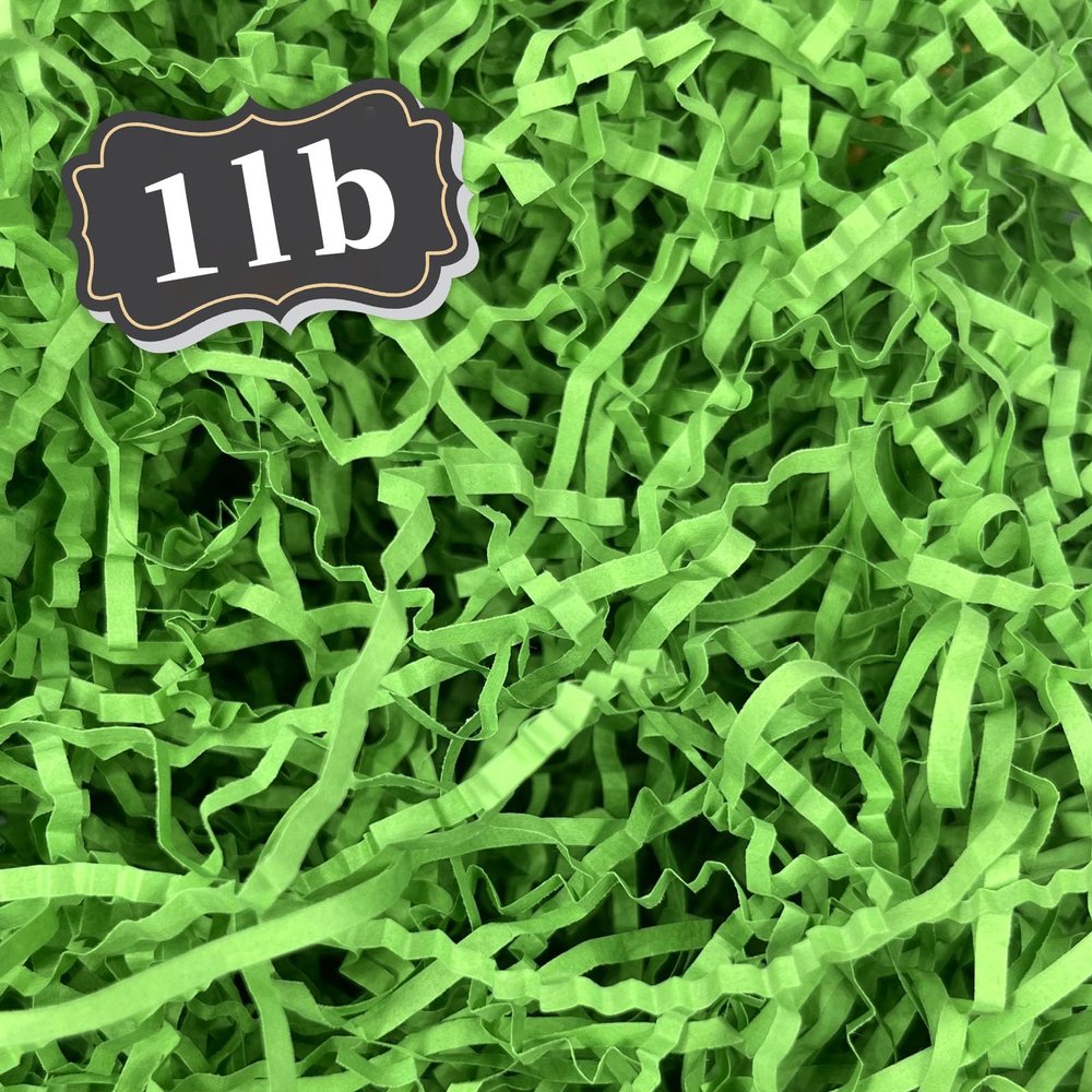 ZEBMOON 1 LB Green Crinkle Cut Paper Shred Filler Great for Gift Wrapping, Basket Filling, Birthday, Wedding, Halloween, Thanksgiving, Christmas Day, New Year Party Decorations Filling Supplies