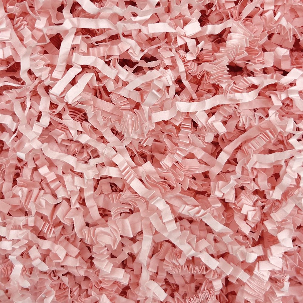 ZEBMOON 1 LB Light Pink Crinkle Cut Paper Shred Filler Great for Gift Wrapping, Basket Filling, Birthday, Wedding, Valentine's, Christmas Day, New Year Party Decorations Filling Supplies