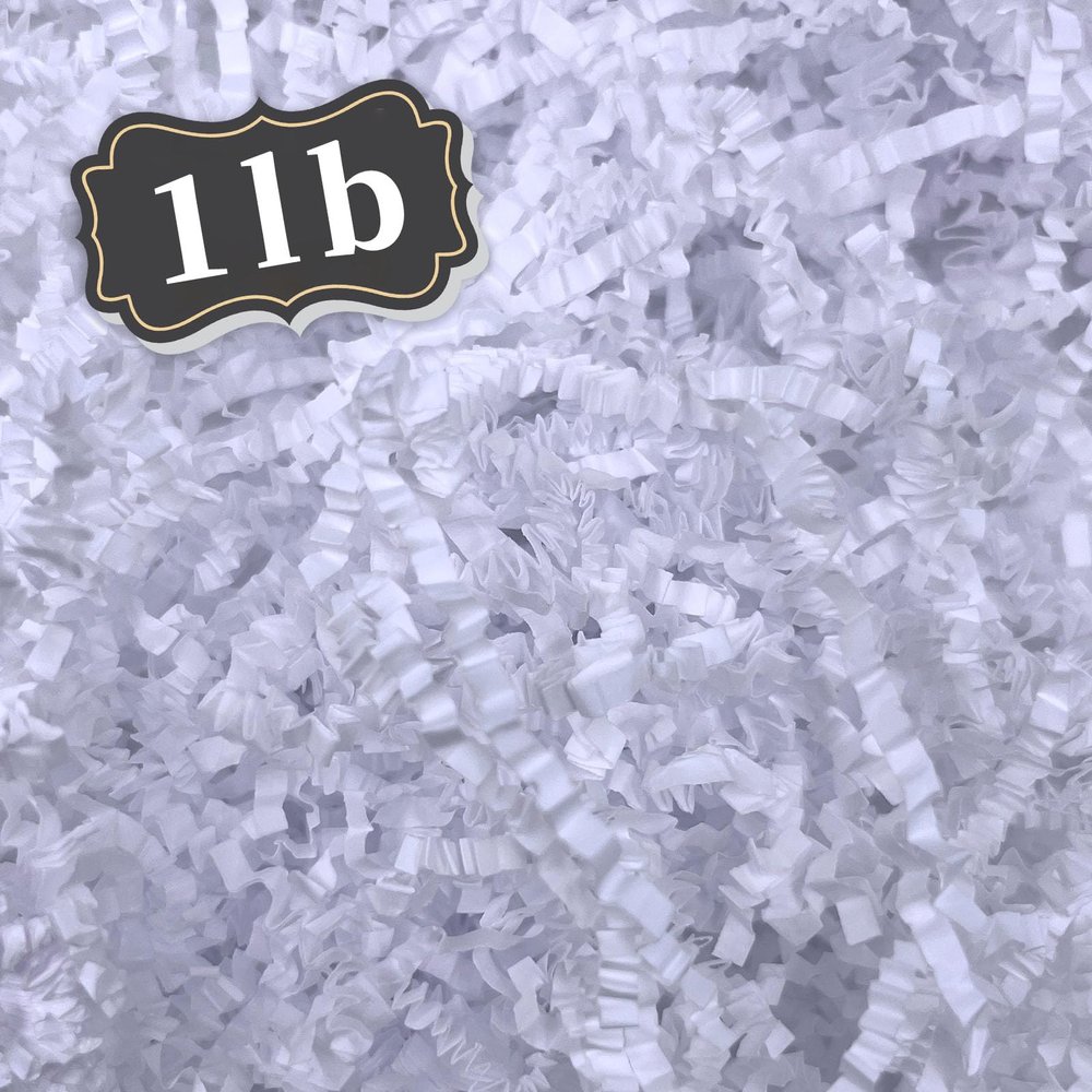 ZEBMOON 1 LB White Crinkle Cut Paper Shred Filler Great for Gift Wrapping, Basket Filling, Birthday, Wedding, Halloween, Thanksgiving, Christmas Day, New Year Party Decorations Filling Supplies
