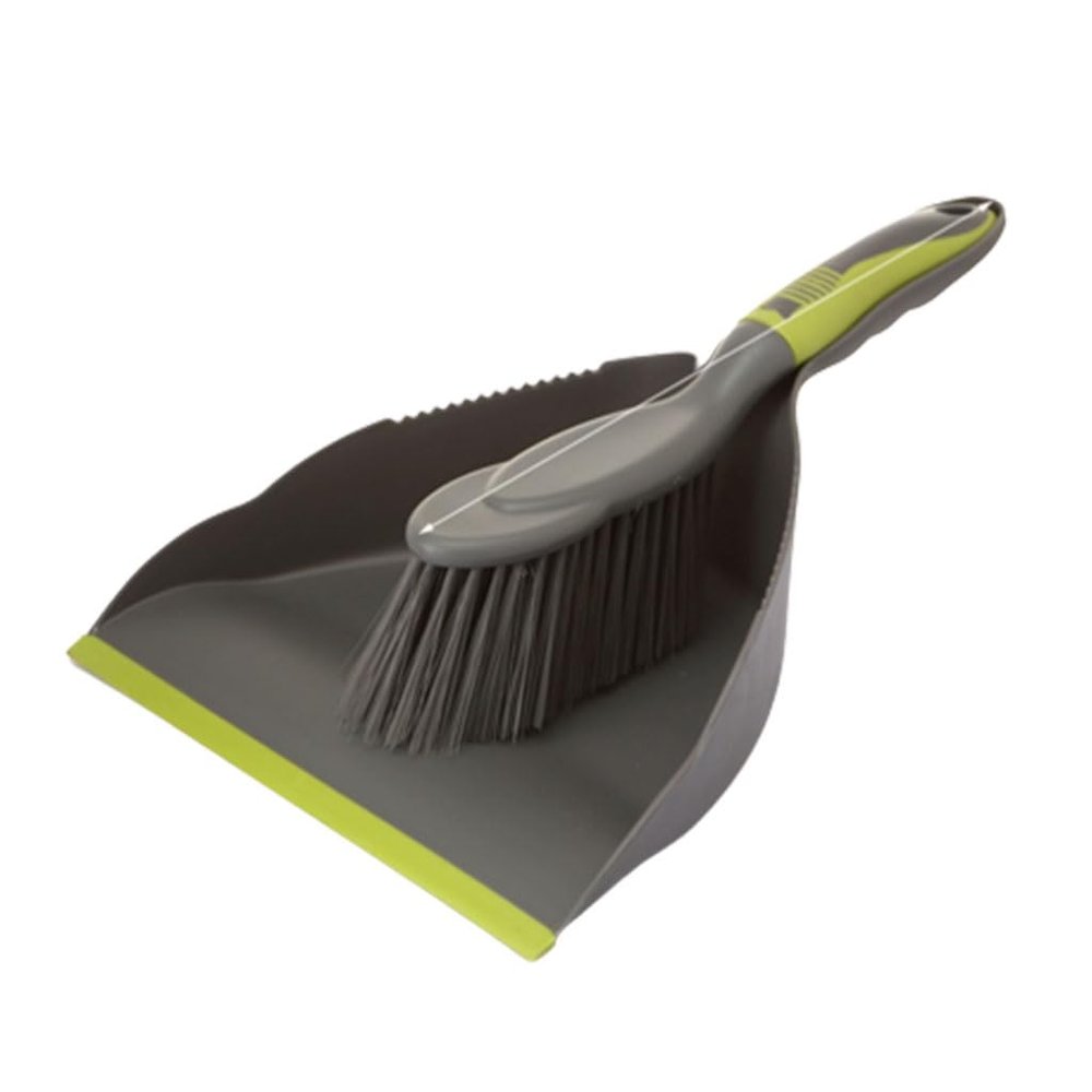 PEKJI Portable Broom and Dustpan Set Gray Plastic Mini Broom with Dustpan Cleaning Supplies for Home