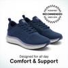 ABEO Women's MXV Cruise Sneaker, Navy Knit, Orthotic Arch Support, Metatarsal Pads, Size 8 Medium view 3