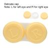 JEOZBM Contact Lens Cases, Portable Contact Lens Storage Container, Contact Lens Soak Storage Kit with Contact Lens Remover Tool for Daily Use(6cm-Yellow) view 3